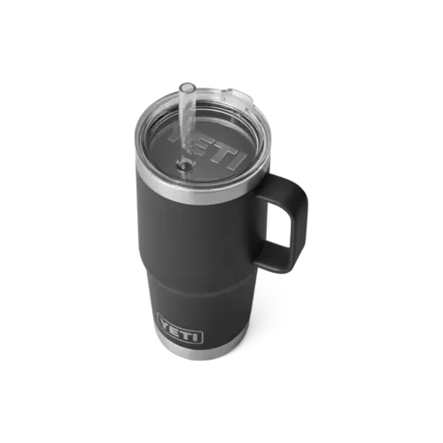 Yeti YETI Rambler® 25 oz (739 ml) Straw Mug Zwart mok met rietjes deksel
