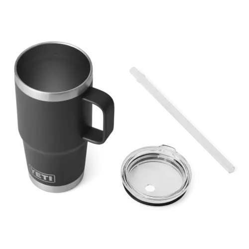 Yeti YETI Rambler® 25 oz (739 ml) Straw Mug Zwart mok met rietjes deksel