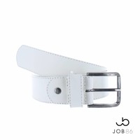 Brede lederen jeans riem | Wit | Uitverkocht