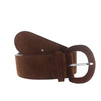 Alice | Suède brede damesriem 6cm | Bruin