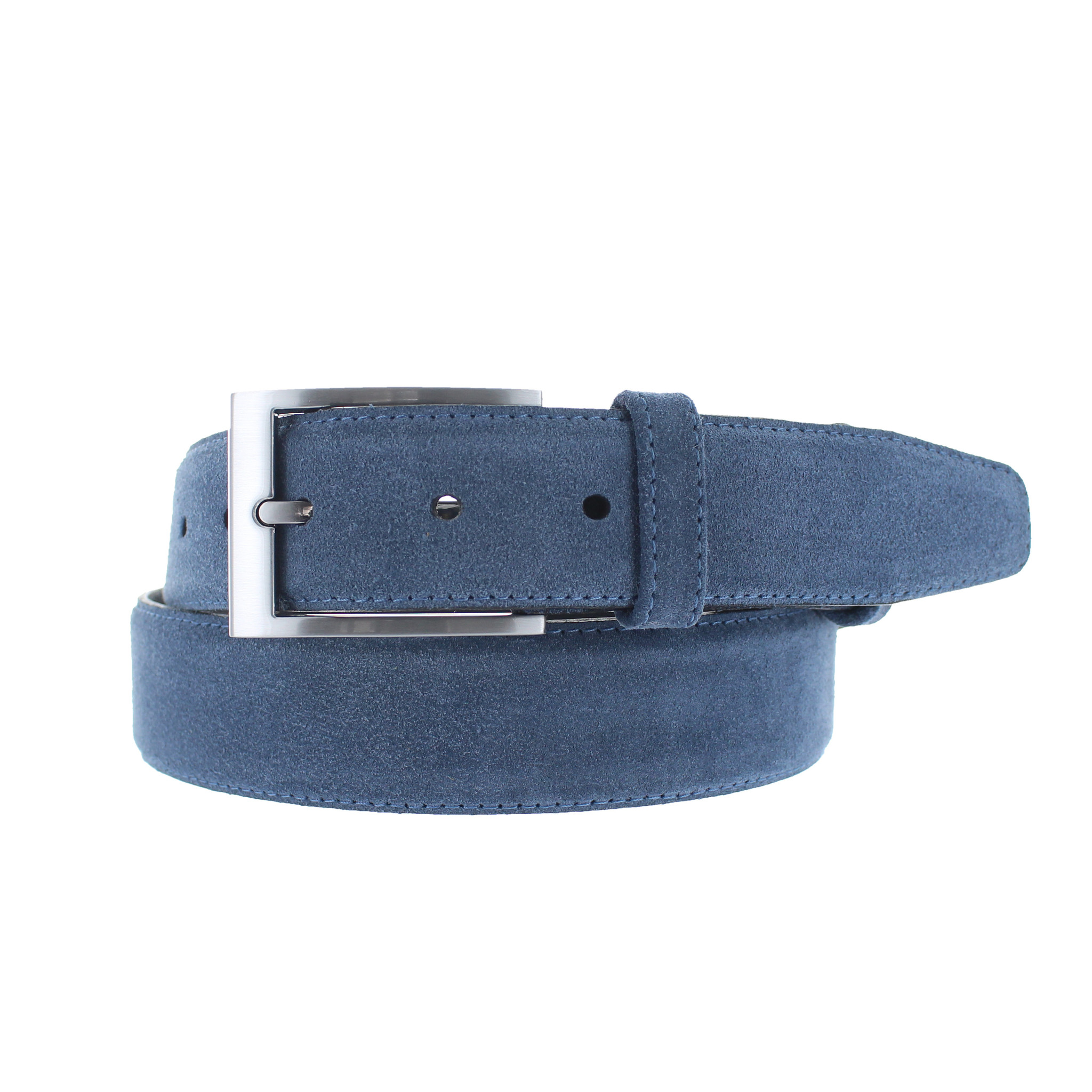 BRADBURY Giorgio | Classic suede riem 3,5cm | Lichtblauw
