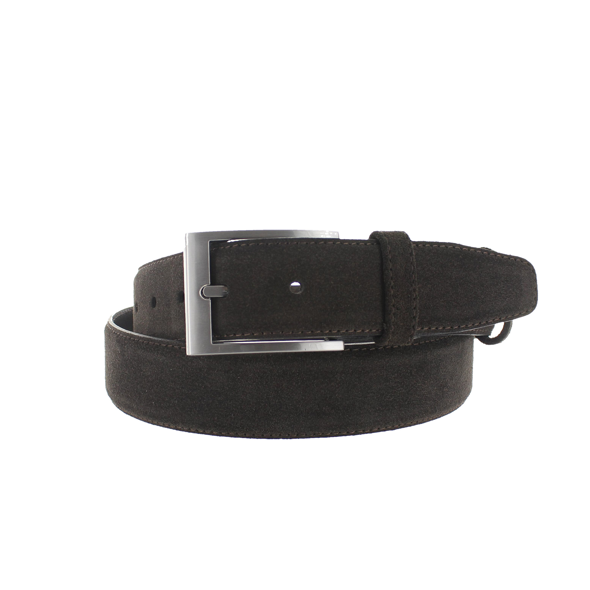 BRADBURY Giorgio | Classic suede riem 3,5cm | Donkerbruin