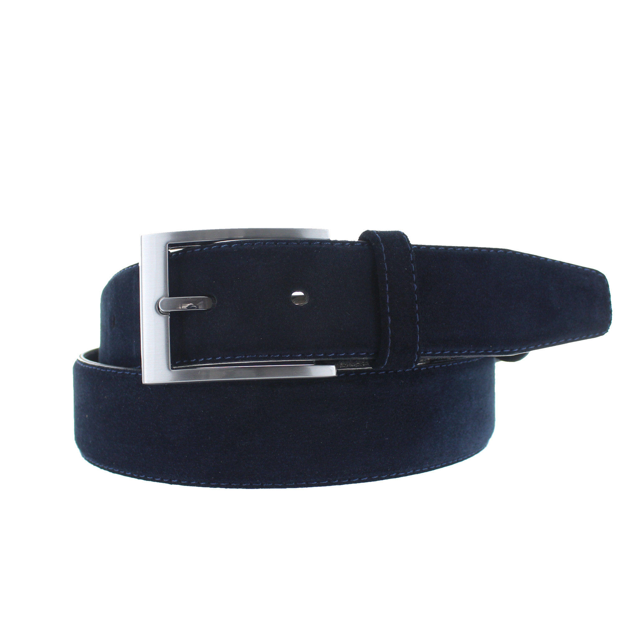 BRADBURY Giorgio | Classic suede riem 3,5cm | Donkerblauw
