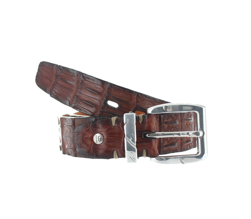 Exclusieve krokodillen riem | Cognac