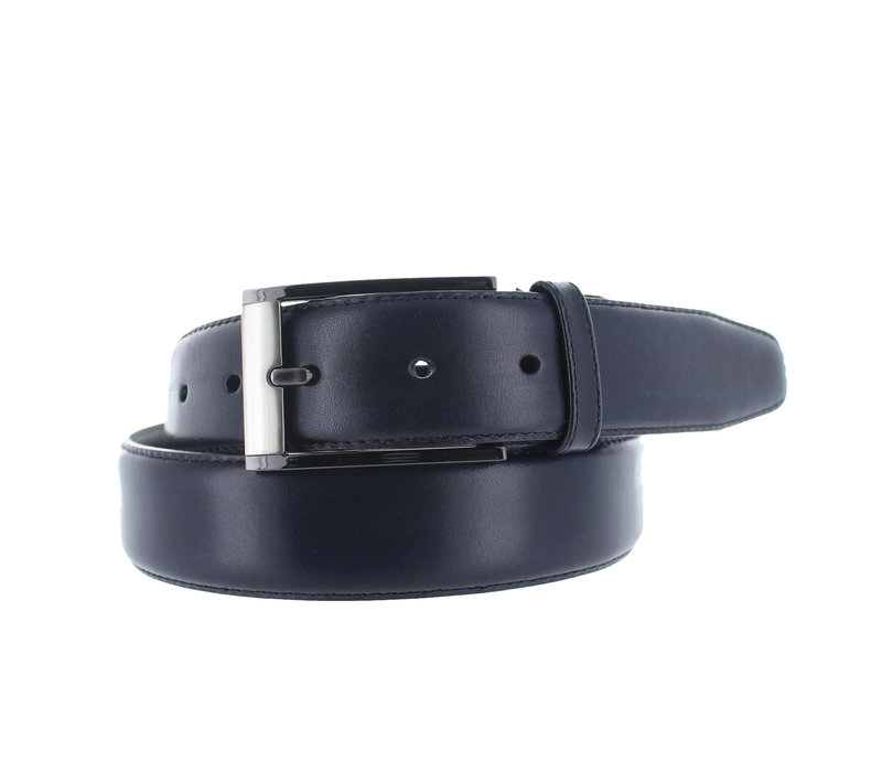 Lucas | Lederen herenriem 3,5cm | Donkerblauw