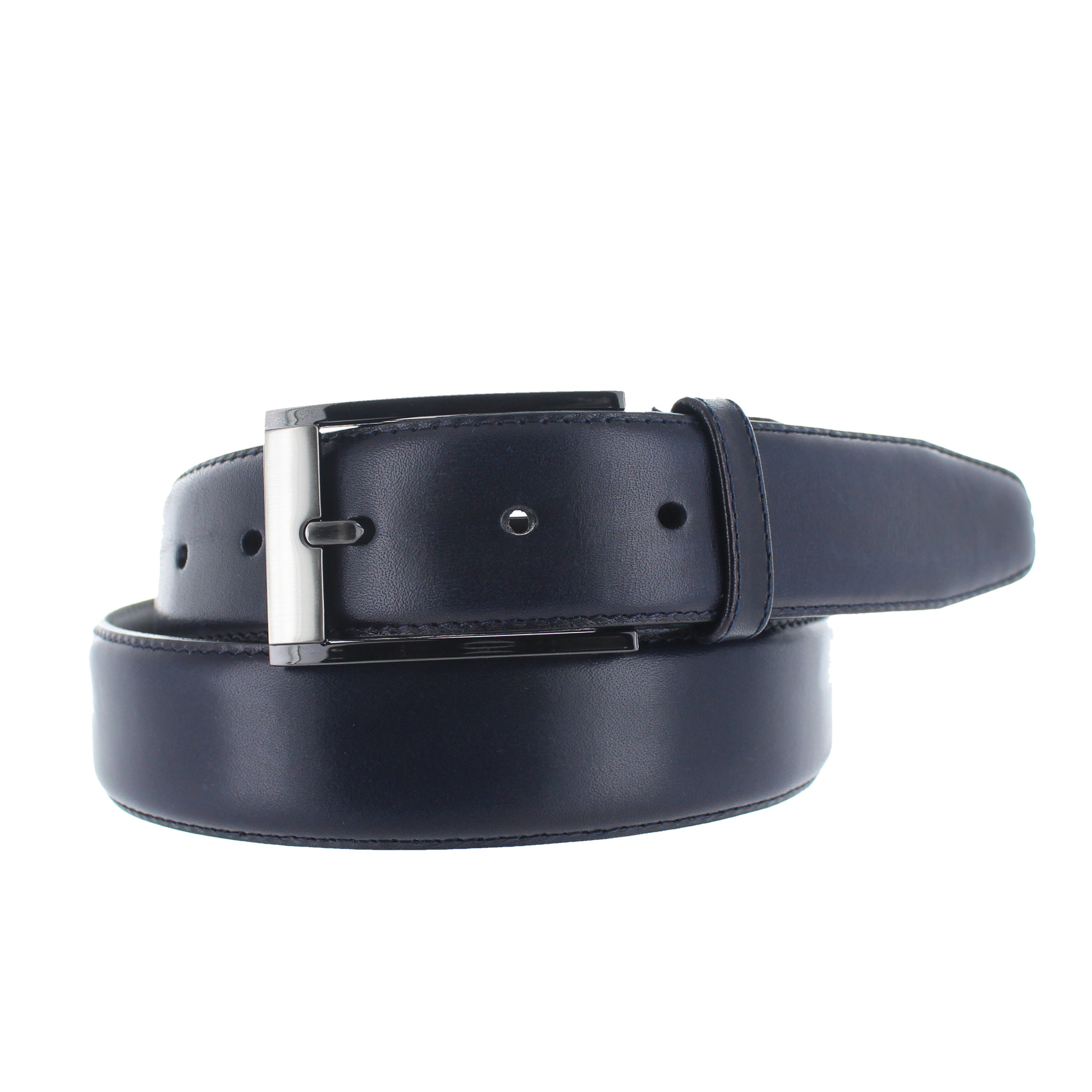 BRADBURY Lucas | Lederen herenriem 3,5cm | Donkerblauw