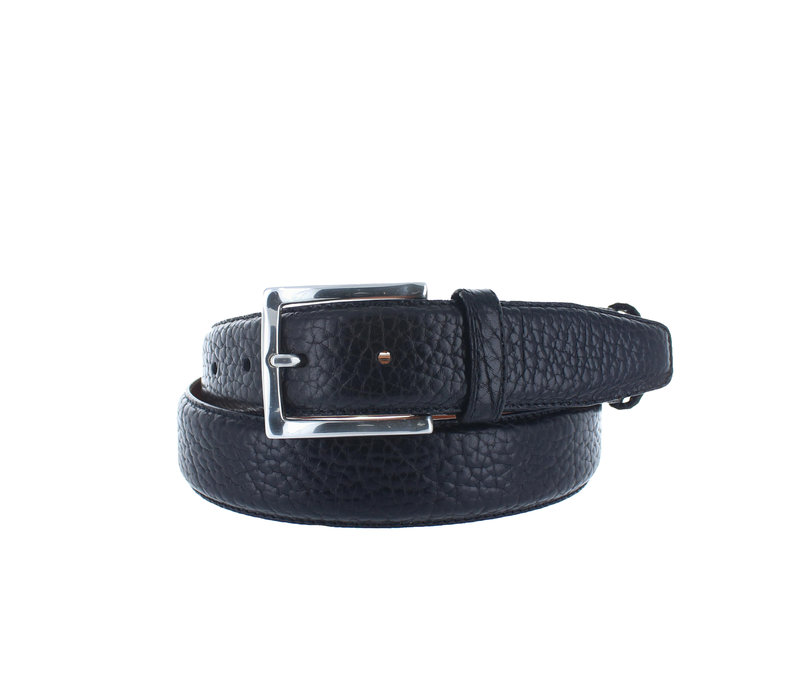 Luxe leren bison riem | Zwart