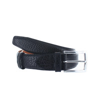 Luxe leren bison riem | Zwart