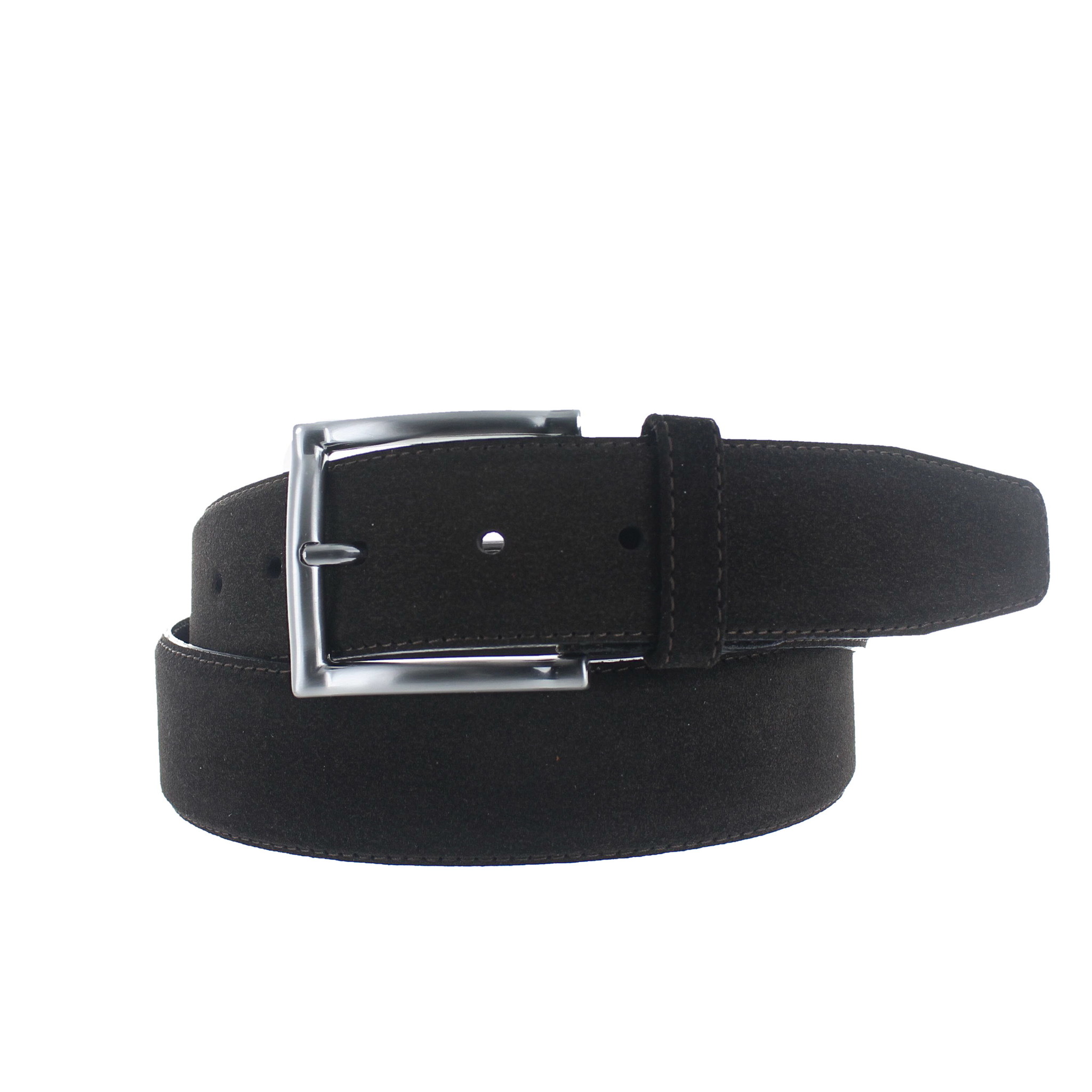 BRADBURY Hugo | Suède herenriem 4cm | Donkerbruin