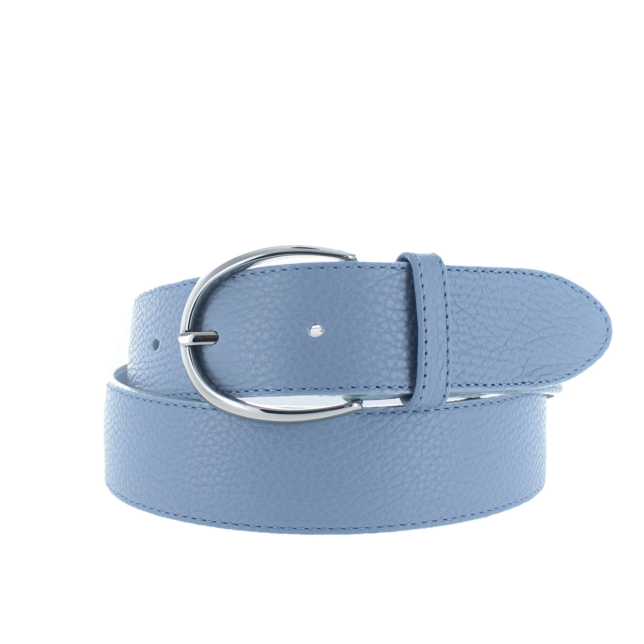 H.A.N Charlotte | Lederen damesriem 4cm | Lichtblauw