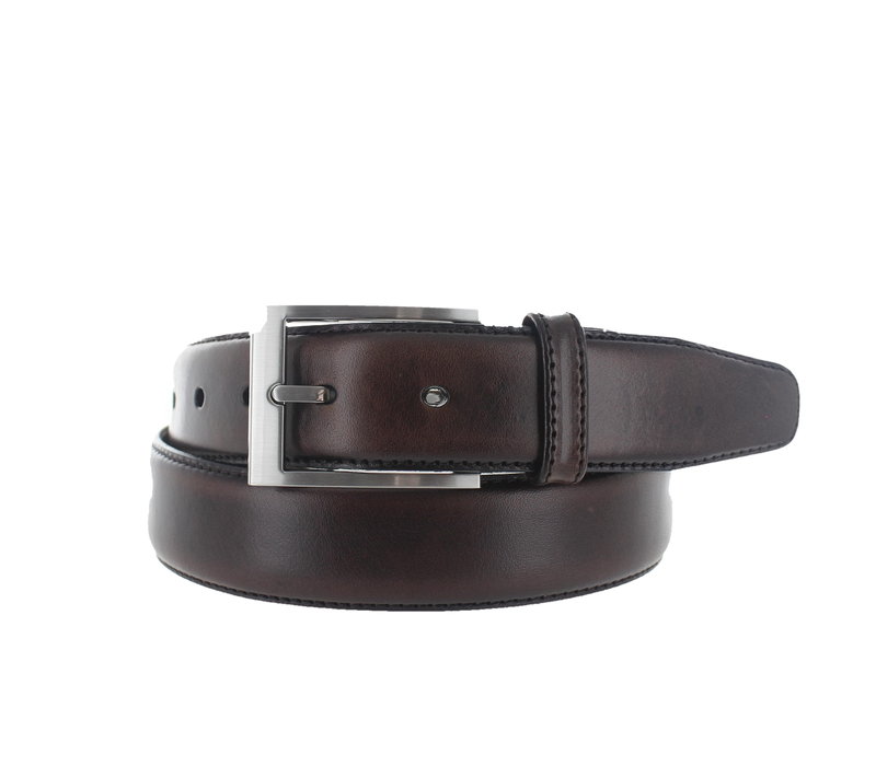 Giulio | Classic leren riem 3,5cm | Donkerbruin