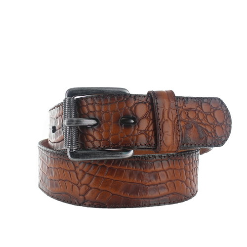  JOB86 Luigi | Kroko herenriem 4,5cm | Cognac 