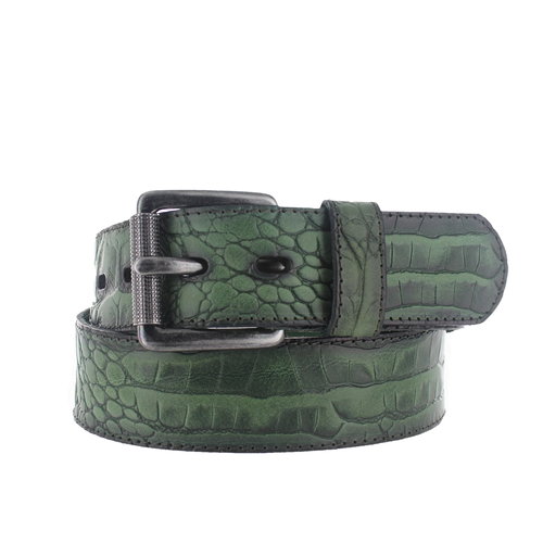  JOB86 Luigi | Kroko herenriem 4,5cm | Groen 