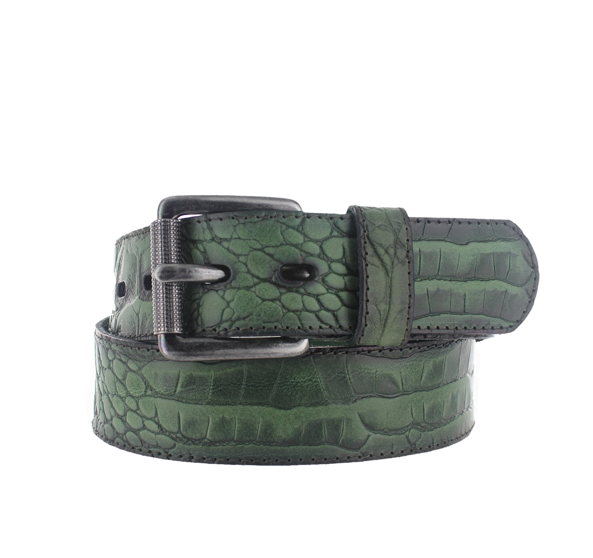 JOB86 Luigi | Kroko herenriem 4,5cm | Groen