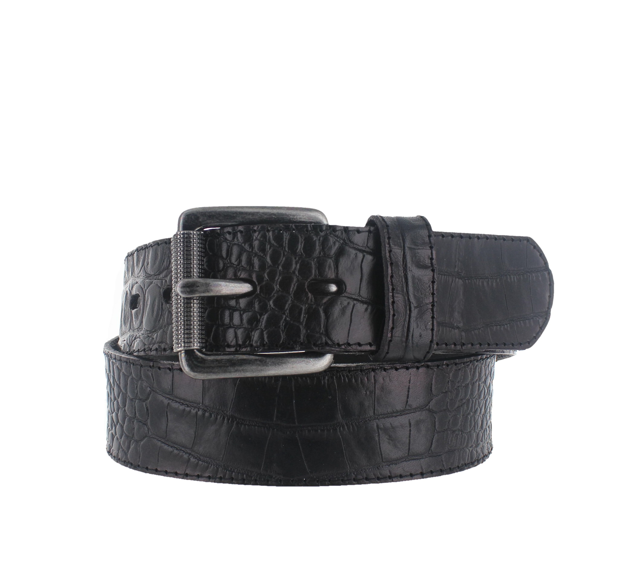 JOB86 Luigi | Kroko herenriem 4,5cm | Zwart
