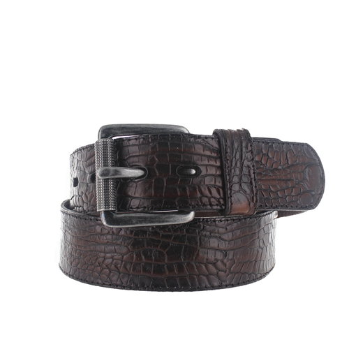  JOB86 Luigi | Kroko herenriem 4,5cm | Bruin 