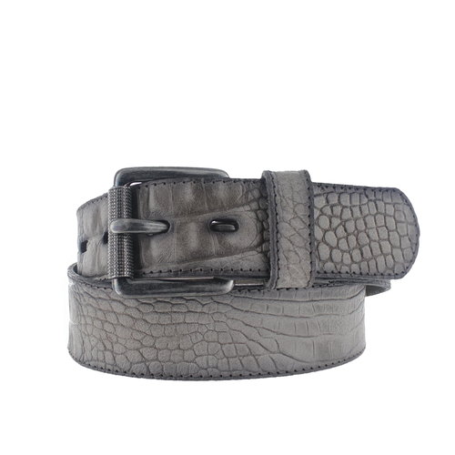  JOB86 Luigi | Kroko herenriem 4,5cm | Grijs 