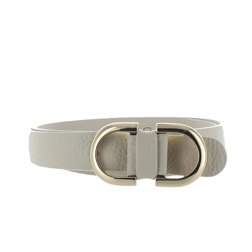  H.A.N. Mila | Lederen damesriem 2,5cm | Beige 