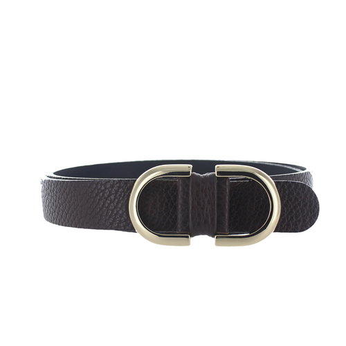  H.A.N. Mila | Lederen damesriem 2,5cm | Bruin 