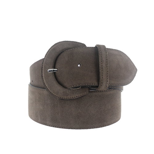  H.A.N. Alice | Suede brede damesriem 6cm | Taupe 