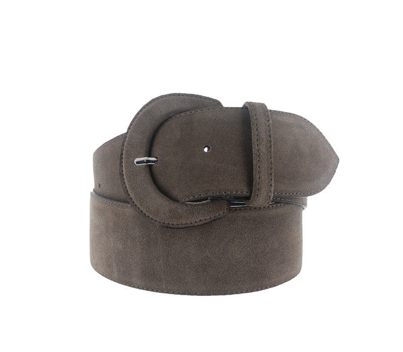 Alice | Suède brede damesriem 6cm | Taupe