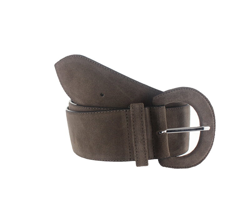 Alice | Suède brede damesriem 6cm | Taupe
