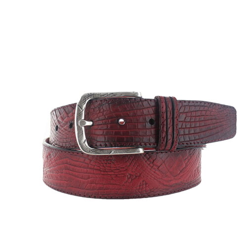  JOB86 Marco | Kroko lederen jeansriem | Rood 