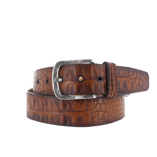  JOB86 Marco | Kroko lederen jeansriem | Cognac 