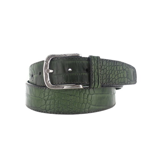  JOB86 Marco | Kroko lederen jeansriem | Groen 