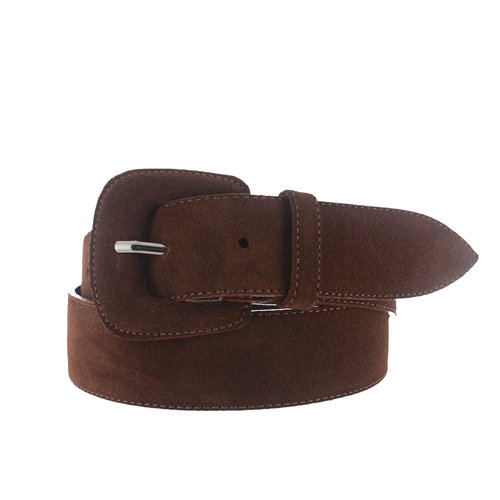  H.A.N Yasmine | Suede damesriem 4cm | Bruin 