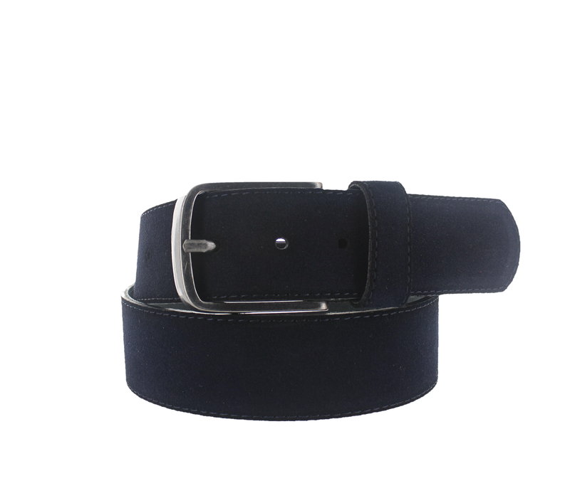 Massimo | Brede suède riem | Donkerblauw