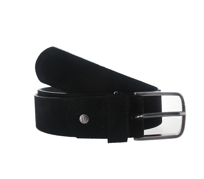Massimo | Brede suède riem 4,5cm | Zwart