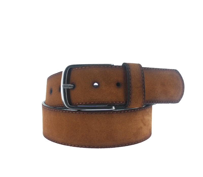 Massimo | Brede suède riem 4,5cm | Cognac