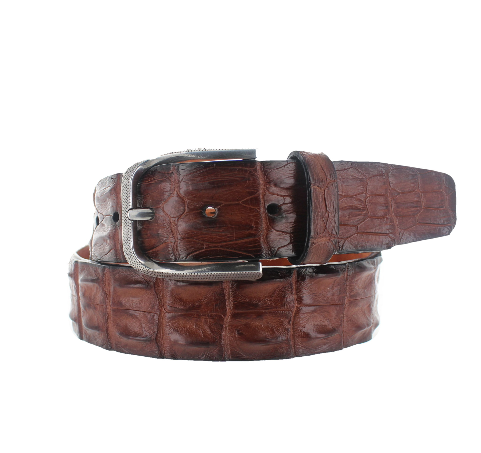 JOB86 Originele krokodillen leren riem | Cognac