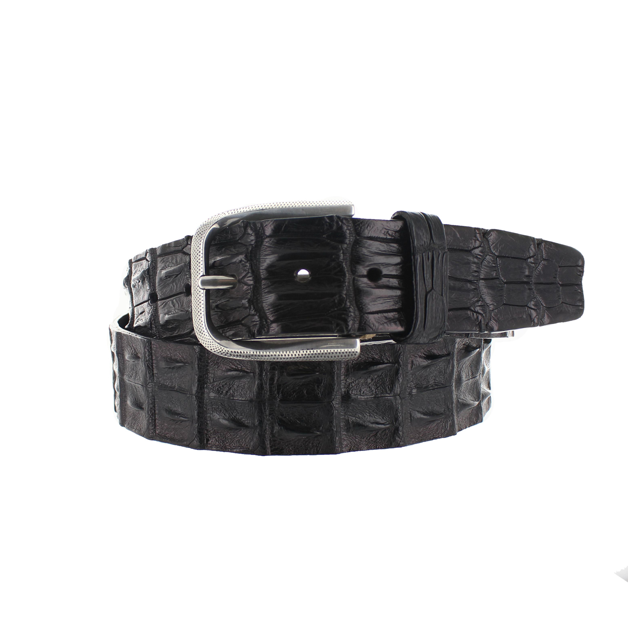 JOB86 Originele krokodillen leren riem | Zwart