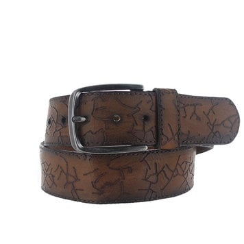 JOB86 Leon | Stoere lederen riem heren | Bruin