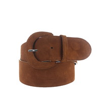 Alice | Suède brede damesriem 6cm | Cognac