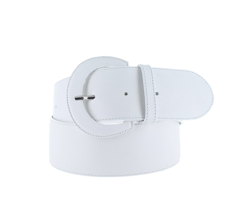 Alice | Lederen brede damesriem 6cm | Wit