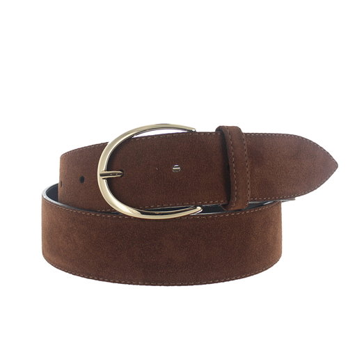  H.A.N Megan | Suede damesriem 4cm | Bruin 