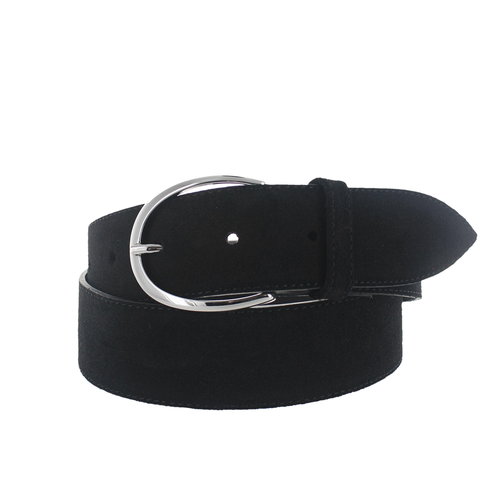  H.A.N. Megan | Suede damesriem 4cm | Zwart 