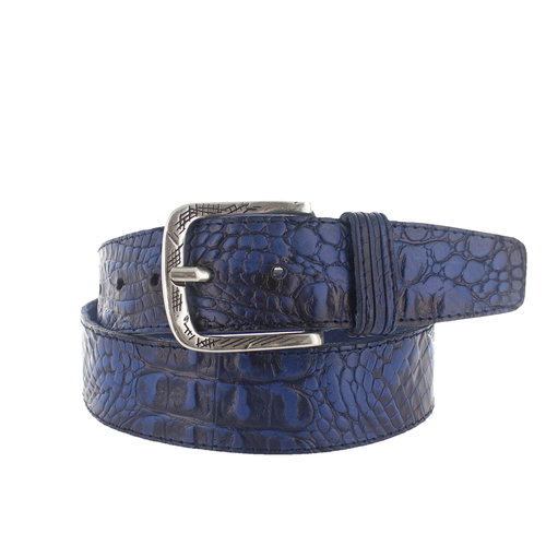  JOB86 Marco | Kroko jeansriem 4cm | Blauw 