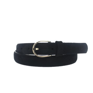 H.A.N. Elena | Suede damesriem 2,5cm | Zwart