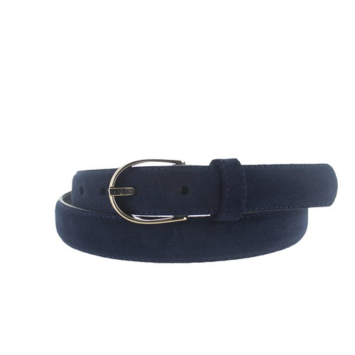  H.A.N. Elena | Suede damesriem 2,5cm | Donkerblauw 