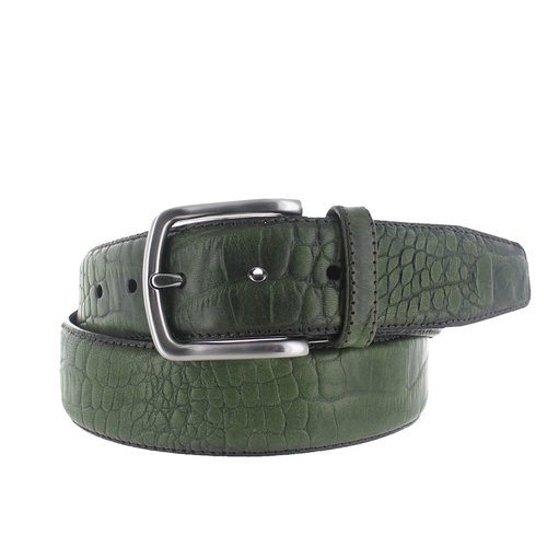  JOB86 Gio | Casual kroko riem 4cm | Groen 