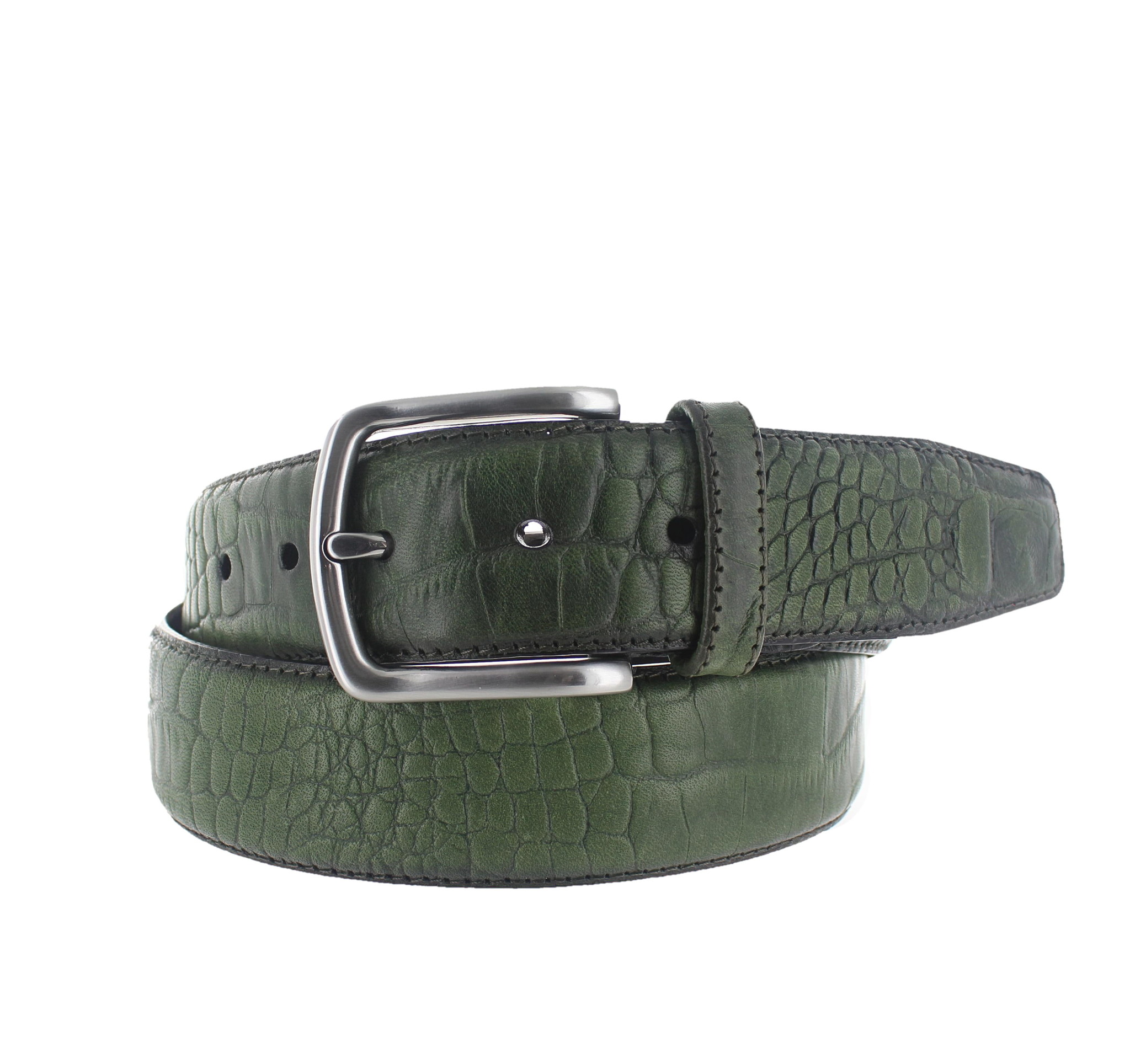 JOB86 Gio | Casual kroko riem 4cm | Groen