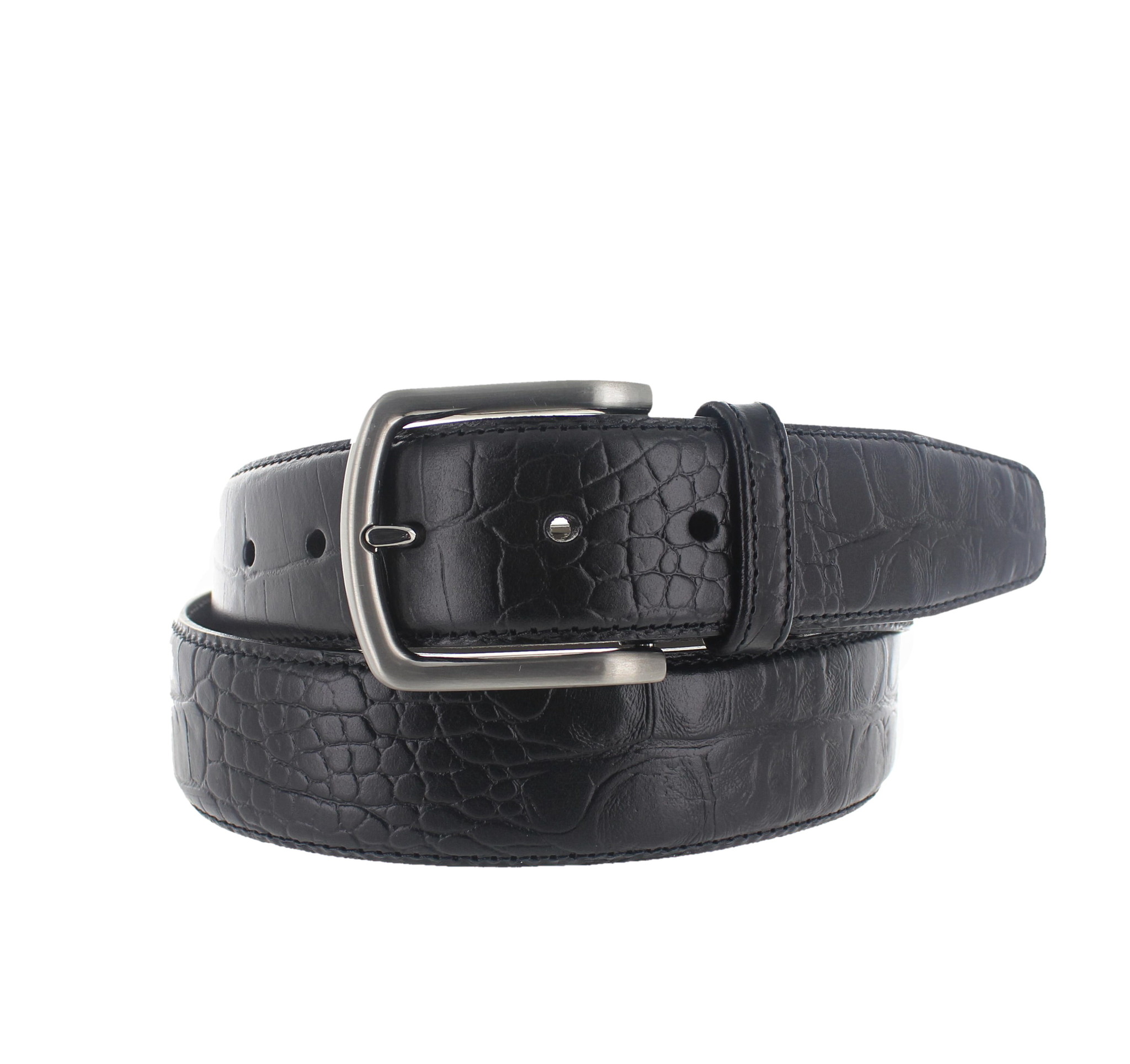 JOB86 Gio | Casual kroko riem 4cm | Zwart