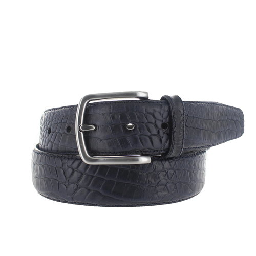  JOB86 Gio | Casual kroko riem 4cm | Blauw 