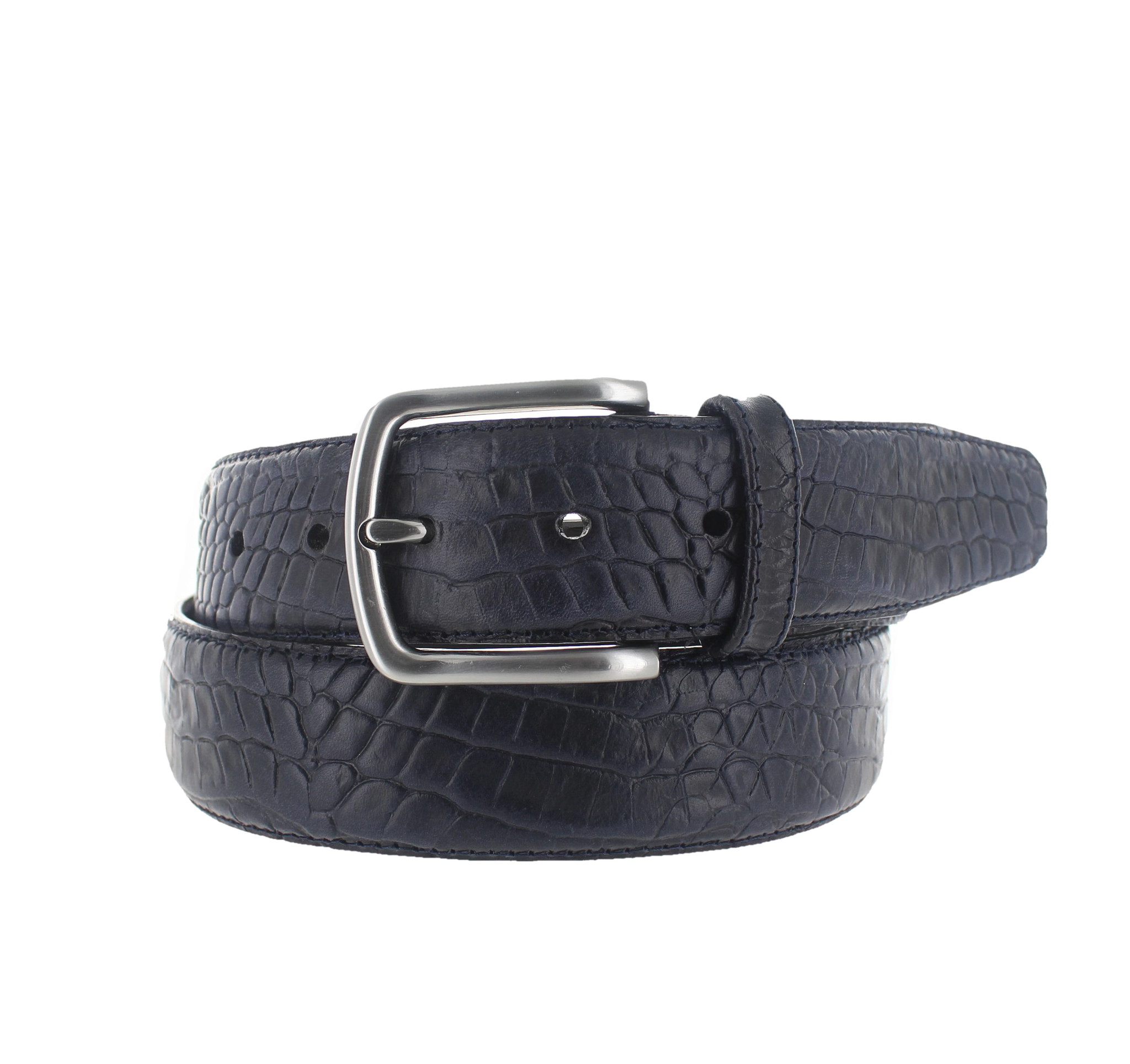 JOB86 Gio | Casual kroko riem 4cm | Blauw