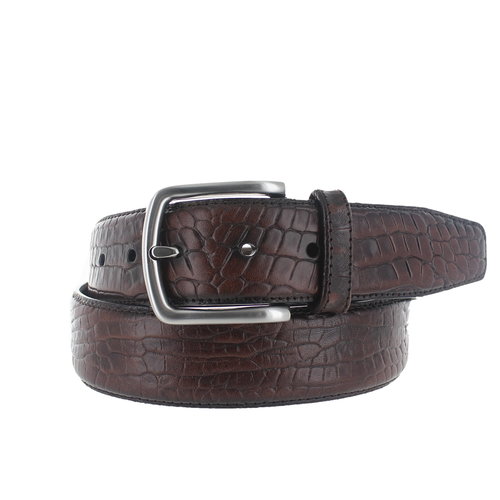  JOB86 Gio | Casual kroko riem 4cm | Bruin 