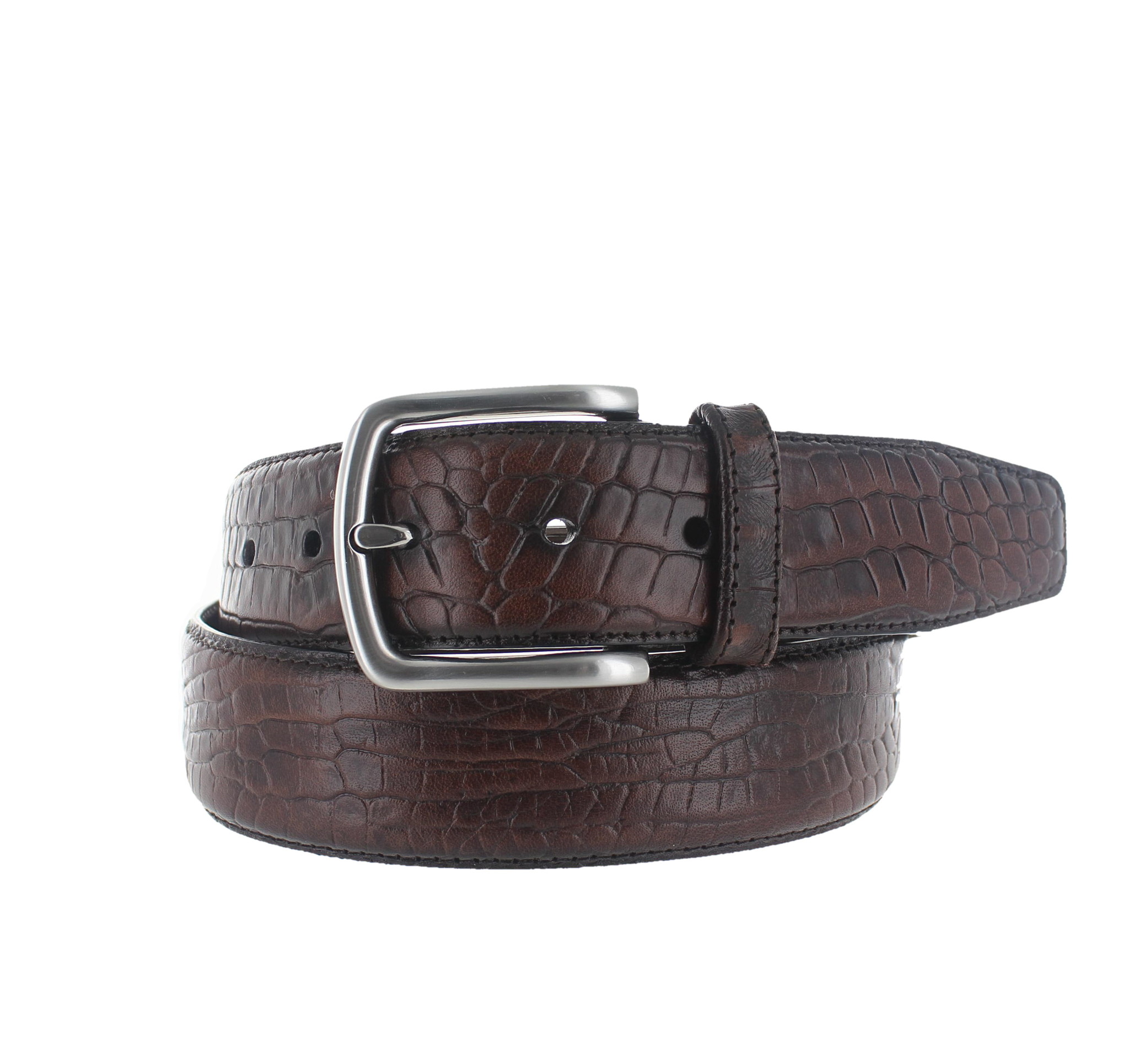 JOB86 Gio | Casual kroko riem 4cm | Bruin